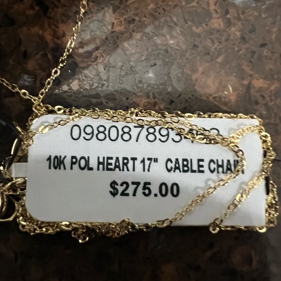Macy’s open heart pendant necklace in 10k gold. Never worn. - Picture 3 of 3